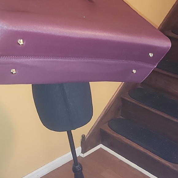 LOVEVOOK Deep Plum Vegan Leather Laptop Tote Bag NWOT 17.3" Work Purse - Picture 8 of 8